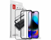 CRONG Antibakteriální 3D Armor Glass – temperované 9H Full Glue pro iPhone 16 Pro + instalační rámeček