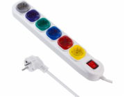 Maclean Prodlužovací kabel 6 zásuvek 1,5m MCE509 W 250VAC/10A bílá, 2500 W, IP20