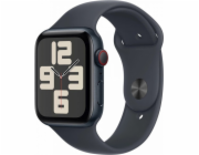 Apple Watch SE GPS + Cellular, 44mm půlnoční hliníkové pouzdro s půlnočním sportovním páskem – velikost S/M