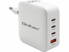Qoltec 140W síťová nabíječka GaN | 5-20V | 2,5-5A | 3xUSB...