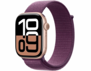 Apple Watch Series 10 GPS + Cellular, 46mm hliníkové pouzdro z růžového zlata se sportovním páskem Ripe Plum