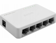 Qoltec SWITCH síťový přepínač 5 x RJ45 portů | 1000 Mbps | Rychlý Ethernet | LAN