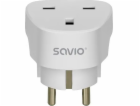 Savio Cestovní adaptér, UK zásuvka, EU zástrčka AP-02