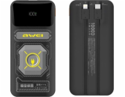AWEI  PowerBank 10000mAh 22,5W P77K vestavěné lightning kabely USB-C výstupy 1xUSB+2xUSB-C