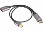 Lanberg Adaptér HDMI(M)-Displayport(F)4K na 20cm kabelu s...
