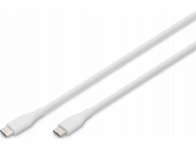 Digitus Silikonový napájecí kabel USB-C – USB-C, USB 2.0 60W, 1m bílý