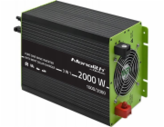 Qoltec  Solární invertor 3v1 s funkcí AC nabíjení | MPPT | UPS | ATS | 1000W | 2000W | 12V až 230V | Čistá sina