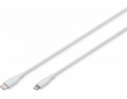 Digitus Silikonový napájecí kabel USB-C – Lightning, USB 2.0 60W, MFI Certified, 0,5 m bílý