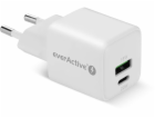 everActive GaN nástěnná nabíječka 1X USB, 1X USB-C 20W QC...
