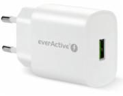 everActive  1X USB 18W QC3.0 nástěnná nabíječka bílá