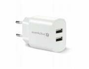 everActive 2X USB 2.4A 12W nástěnná nabíječka bílá