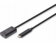 Digitus Aktivní prodlužovací kabel USB-C – USB-C, USB 3.2 Gen2, 10 Gb/s, 5 m