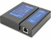 Digitus Tester LED síťových a komunikačních kabelů, Cat.5e-Cat.6A, (RJ45, RJ12, RJ11), Auto-Scan s PoE