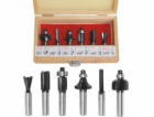 Řezačky na dřevo AWTools, sada 6 kusů, stopka 8 mm (AW40512)