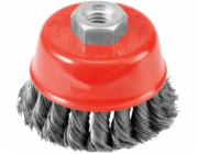 AWTools Hrnkový kartáč 75 mm / kroucený drát / závit M14 (AW40539)
