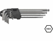 AWTools Sada šestihranných klíčů typ L 1,5-10mm s kuličkou 9 ks. (AW40529)