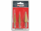 AWTools Vrtačka HSS-CINOVÝ KROKOVÝ VRTÁK SADA 3 / 3-12 mm...