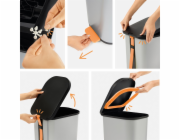 ROTHO Ribo Graphite - odpadkový koš s pedálem – 35l