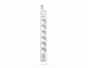 Napájecí lišta KERG s jističem - 6 zásuvky 3USB 16A 3m