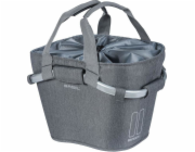 Basil BASIL CLASSIC CARRY ALL PŘEDNÍ KOŠÍK KF 15L košík na řídítka, šedý + BASIL KLICKFIX ADAPTER montážní deska košíku, odnímatelný systém uchycení na řídítka (bez držáku) (NOVINKA)