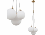 Závěsná lampa Italux Perlos loft závěsná lampa skleněné kuličky mosaz bílá
