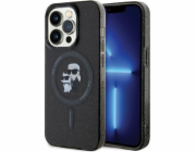 Karl Lagerfeld Karl Lagerfeld KLHMP15LHGKCNOK iPhone 15 Pro 6.1 černo/černý pevný obal Karl&Choupette Glitter MagSafe