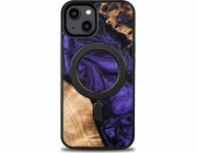 Pouzdro BeWood iPhone 15 Plus MagSafe ze dřeva a pryskyřice Bewood Unique Violet – fialové a černé