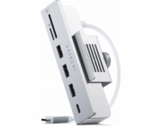 USB HUB Satechi Satechi USB-C Clamp Hub pro 24 iMac - Hub pro iMac M1 2021 24 a 27 Studio Display 2022 USB-C (USB-C, 3x USB-A, čtečka karet micro/SD) (stříbrná)