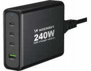 Wozinsky nabíječka Wozinsky WGCSB 240W GaN nástěnná nabíječka USB-A / 3 x USB-C - černá