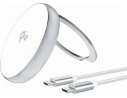 4smarts Napájecí zdroj 4smarts Qi2 Charger Stand, stříbrná/bílá