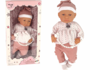 LeanToys Baby Doll 46 cm Růžová deka na dudlík Peří