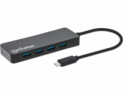 HUB USB Manhattan Manhattan 168410 rozbočovače a rozbočovače USB Type-C 5000 Mbit/s černá