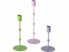 Boltze Metal Kimberly Candlesticks, 3 kusy, pastelové barvy