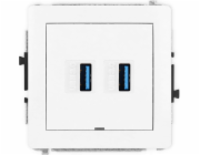 Karlík Dvojzásuvka 2xUSB AA 3.0 Karlík Deco DGUSBBO-6 bez popisového pole bílá