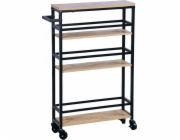 Kesper Úzká kuchyňská tyč s rukojetí a dřevěnými policemi, 81 x 50 x 15 cm