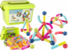 Vzdělávací krabice LeanToys Magnetické stavebnice 145 kusů