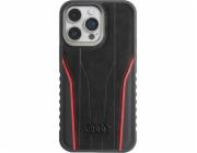 Audi Audi Originální kožený MagSafe iPhone 15 Pro 6.1 černo-červený pevný obal AU-TPUPCMIP15P-R8/D3-RD