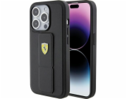 Ferrari Ferrari FEHCP15LGSPSIK iPhone 15 Pro 6.1 černé/černé pevné pouzdro Grip Stand Kovové logo