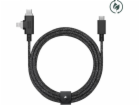 Native Union USB-C – USB-C + Lightning kabel 2,4 m černý ...