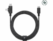 Native Union USB-C – USB-C + Lightning kabel 2,4 m černý (BELT-PROCCL-COS-NP)