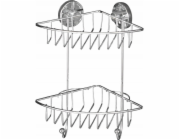 Wenko Vacuum-Loc rohová police Bari chrom 2 úrovně