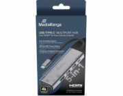 MediaRange USB HUB MediaRange HUB USB-C Multiportový adaptér 5 v 1, stříbrný