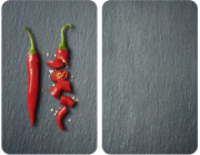 Wenko Sada 2ks univerzálních desek z tvrzeného skla Cayenne, 30x52 cm, odolné proti poškrábání a nárazu, šedé, značka WENKO