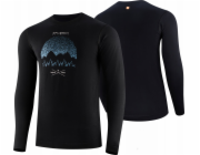 Brubeck LS1414M Pánské tričko s dlouhým rukávem OUTDOOR WOOL PRO černé XL - MOUNTAINS 14