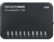 Nabíječka RealPower Power Station 120 Smartphone, Tablet Black Interní AC