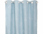 Atmosphera Fosforeskující závěs s očky, 140 x 250 cm, modrý s motivem dinosaurů