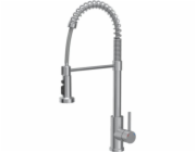 Kuchyňská baterie Steiner ALICE SteelQ ocelová kuchyňská baterie broušená ocel s funkcí sprchy a dorazem, výsuvná hubice