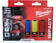 Milwaukee MILWAUKEE NÁRAZOVÁ ZÁSUVKA NA RÁFEK 1/2 SADA 3 ks