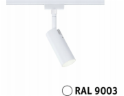 Paulmann Dráhový reflektor URail TUBO LED 3-STUPŇOVÝ DIM 4W 150lm 3000K 230V bílá RAL9003 / kov