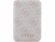 Powerbanka Guess Guess Powerbanka indukční 15W GUPB5FP4EMGP 5000mAh růžová/růžová 4G kůže Kovové Logo MagSafe